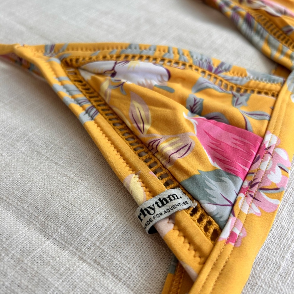 Rhythm Yellow Floral Bikini Top